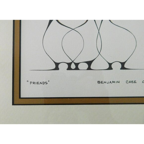 Friends Print By Benjamin Chee Chee Signed Framed Matted 12x15 Inches Vintage - Picture 4 of 8